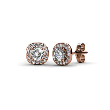 Cushy earrings - Rose Gold and Crystal