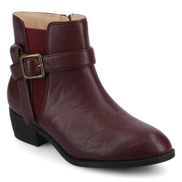 Journee Womens Devina Wide-Width Buckle Detail Ankle Booties