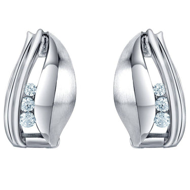 Sterling Silver Waves Huggie Hoop Earrings Hypoallergenic