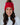 Red & Speckled Patterned Pom Hat