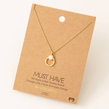 Opal Circle Pendant Necklace