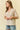 Striped Puff Sleeve Pullover Top in beige close-up view