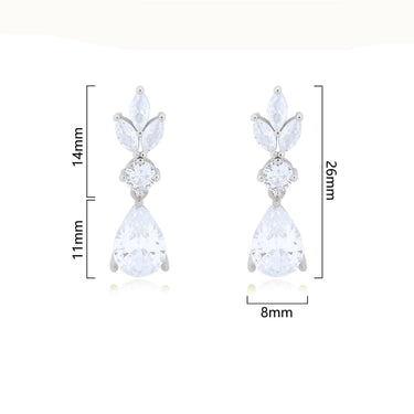 Multi CZ Teardrop Dangle Earrings