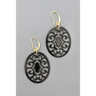 Black oval earrings
