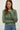 Model wearing purple [NEW COLOR] Ribbed Crewneck Cardigan in green