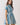Blue Stripe Button Down Shirt Mini Dress with classic collar and button-down front, featuring short sleeves and cinched waist.