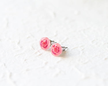 Tiny Rose Flower Stud Earrings