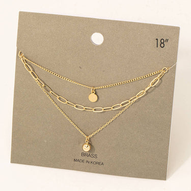 Mini Metallic Ball Charm Layerede Necklace