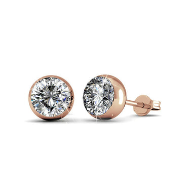Moon earrings - Rose Gold and Crystal