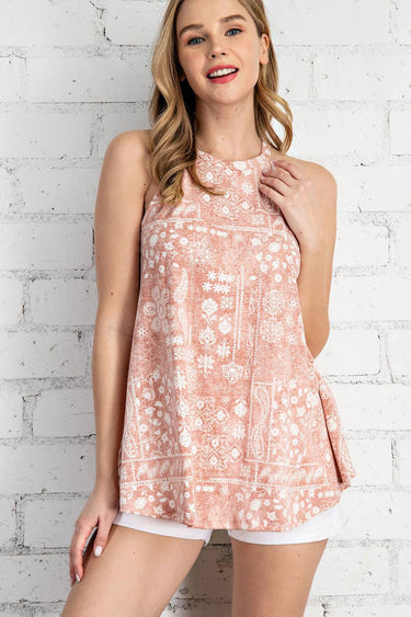 FRENCH TERRY LEOPARD PRINTED SLEEVELESS MINI DRESS