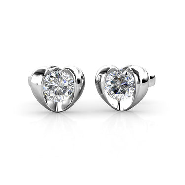 Simply Love Earrings - Silver and Crystal
