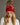 Red and white pom pom hat