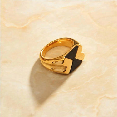 Elodie - Geometric Checkboard Block Ring