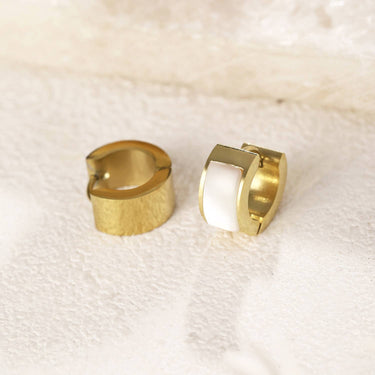Golden Earrings Small Encrusted Hoops