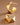 18K Gold PVD Plated Waterproof Stainless Steel Hoop Earrings 7192 displayed as a pair on a brown background