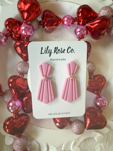 clay earrings - Pink - Dangle