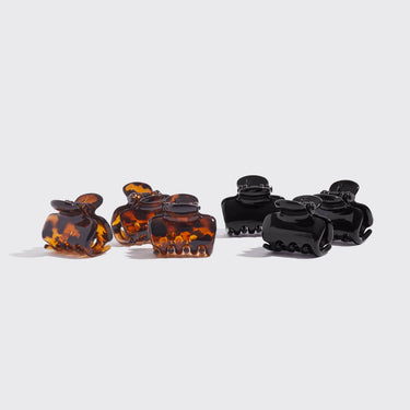 Recycled Plastic Medium Puffy Claw Clips 2pc Set- BlackTort Product Image