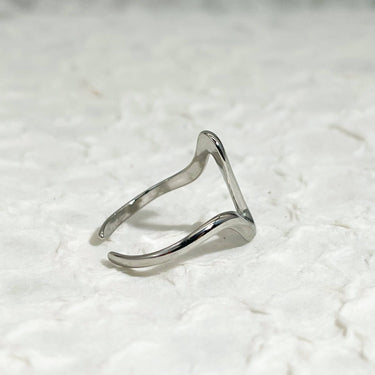 Silver V Wave Ring