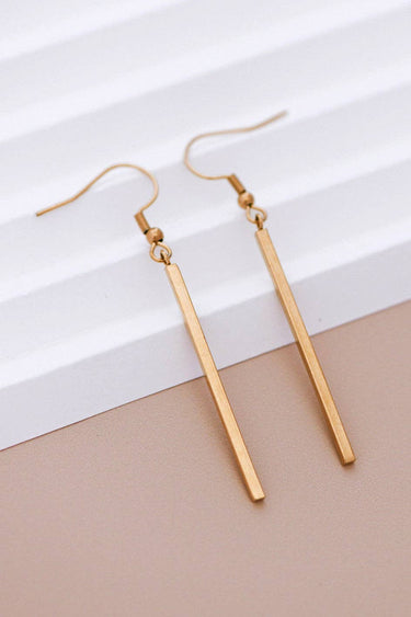 18K Gold Plated Waterproof Stainless Steel Drop Earrings 6976 displayed on a light background