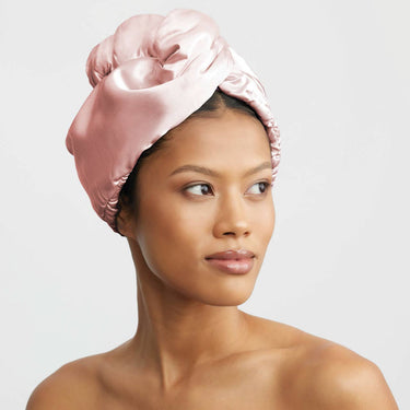 Satin-Wrapped Hair Towel - Blush - Hair Towel