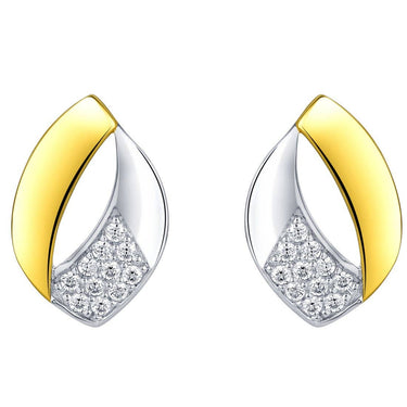 Two-Tone Sterling Silver Embellished Open Teardrop Earrings