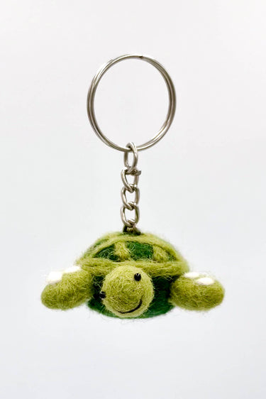Handmade felt turtle keychain tiny turtle charm