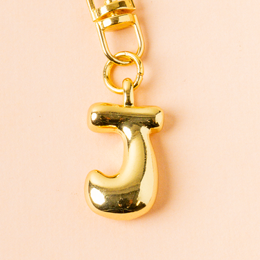 Bubble letter J bag charm