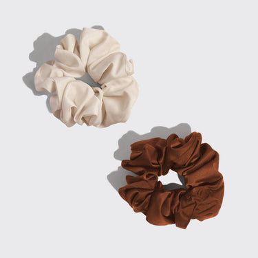 Cream & Camel Oversized Scrunchies stylish fabric design