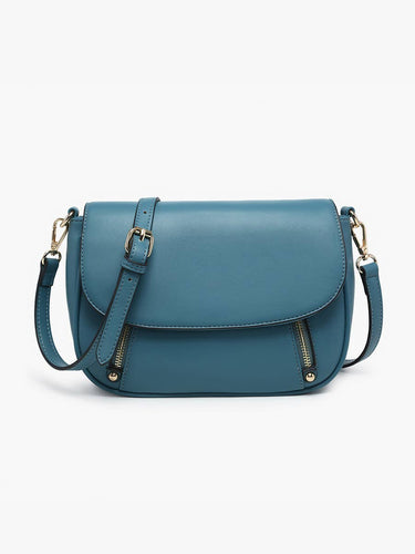 Lindsay dual zip flapover crossbody bag