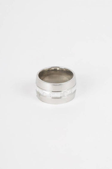 White silver ring