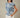 ROUND NECK RUFFLE PUFF SHORT SLEEVE LEAF PRINT TOP