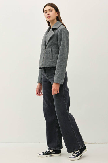 CROPPED MOTO STYLE JACKET - Sweater Coat