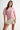 Textured Cable Knit Short Sleeve Sweater side view on model
