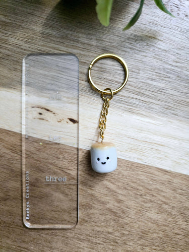Marshmallow keychain for bags and backpacks