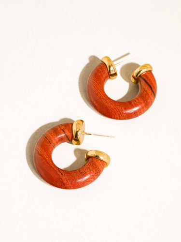 Quinnley 18K Gold Western Natural Stone Hoop Earring
