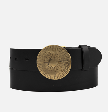 Leather belt strap for women in black