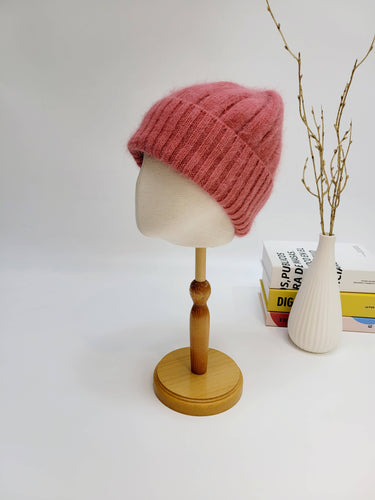Super Soft Angora Beanie - DARK PINK