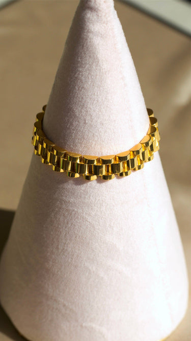 Gold Flat Chain Chunky Bracelet