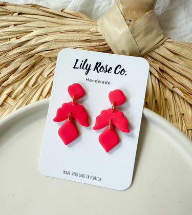 Bright Pink Drop Earrings