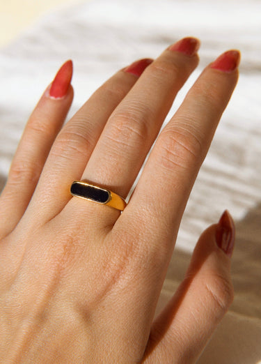 Clementine - Thin Signet Enamel Ring