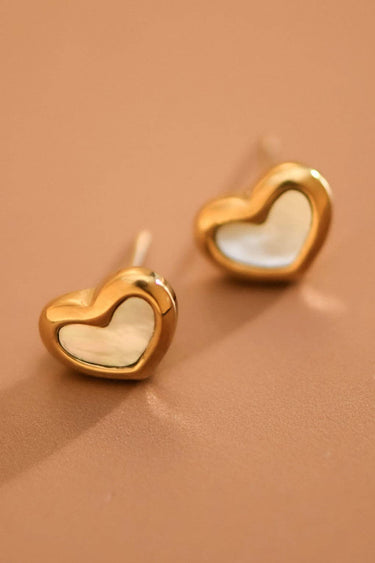 18K Gold Plated Waterproof Stainless Steel Stud Earrings 7912 close-up highlighting the decorative gold design