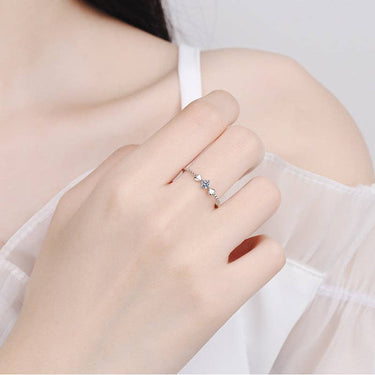 Dainty Heart Moissanite Stacking Ring in 925 Sterling Silver