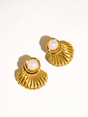 Lennox 18K gold non tarnish shell earrings