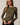 Front view of model wearing olive green Boat Neck Semi Bell Long Sleeve Knit Top with black pants