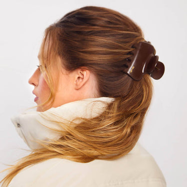 Recycled Plastic Puffy Cloud Clip 1pc - Chocolate - Claw Clip