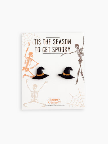 Halloween Studs – Black Witch Hat Earrings