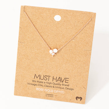 Gold-Tone Mini Opal Star Charm Pendant Necklace