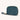 vegan wristlet makeup bag teal angled view