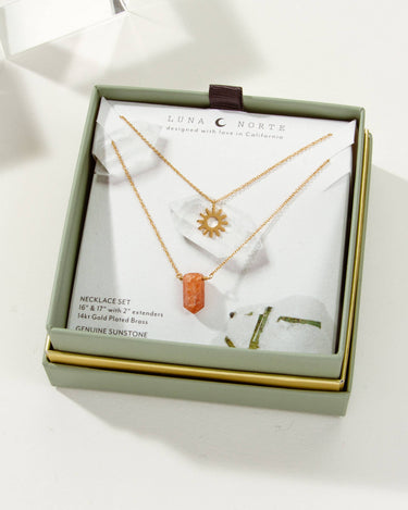 Sun Salutation Necklace Set sunstone packaging