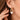 18K Gold PVD Plated Waterproof Stainless Steel Hoop Earrings 7193 worn on a model for a jewelry styling view